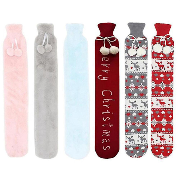 2L Gummi Varmtvandsflaske med Betræk til Lindring af Menstruationssmerter