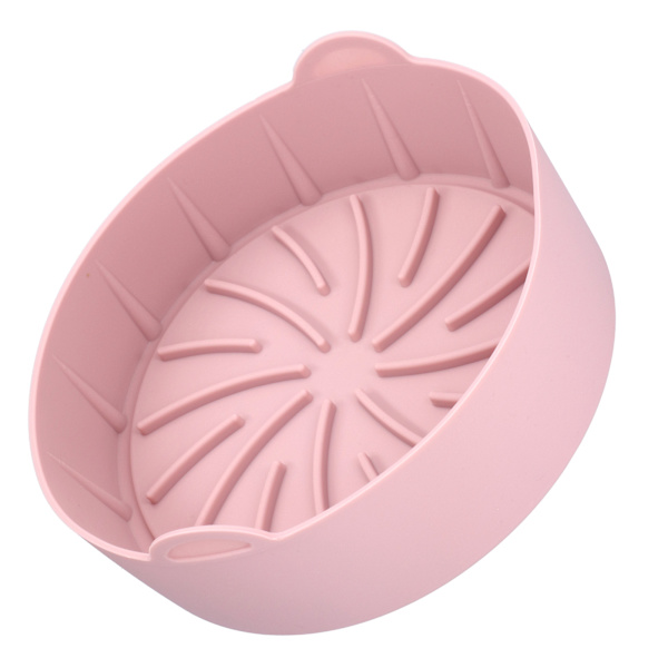 22CM monitoiminen fritös silikonvuoka korvaava silikonkori fritösvarusteille Leivontaväline Pinkki