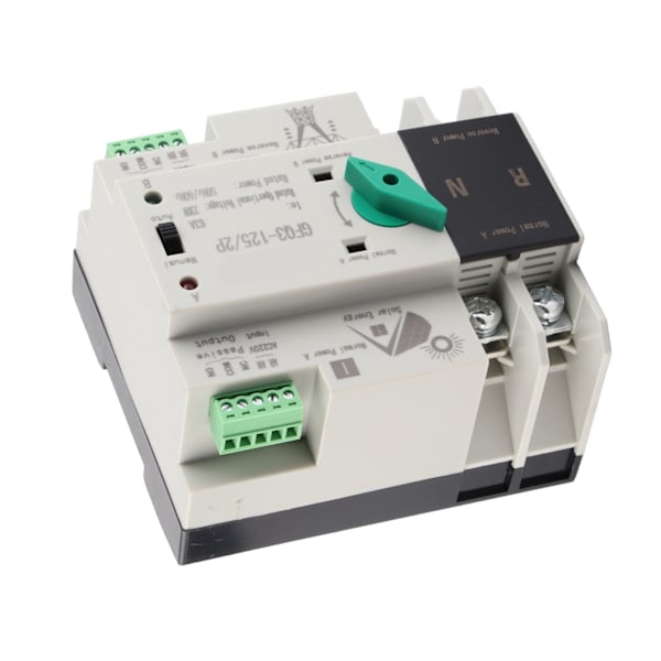 Dual Power Automatisk överföringsströmbrytare 2P Millisecond Snabbväxling Timing Controller AC230V 50/60Hz PV till nät 63A