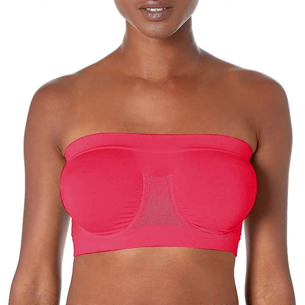 Dame Elastisk Stropløs BH, Sommer Bandeau BH, Plus Size Stropløs BH, Komfort Trådløs BH Pink S