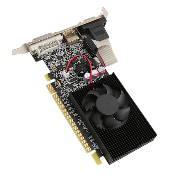 Diskret grafikkort 64bit 1GB PCI Express 2.0 X 16 DVI VGA HD Multimedia Interface Output Snabbkylning för stationär dator