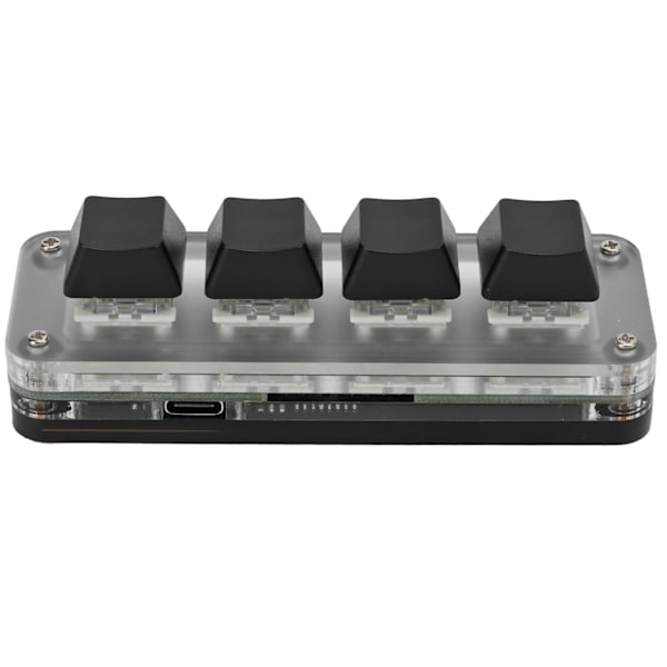 Mini 4 Key Gaming Tangentbord Mekanisk knappsats Typ C till USB Interface Programmering Svart med RGB-ljus