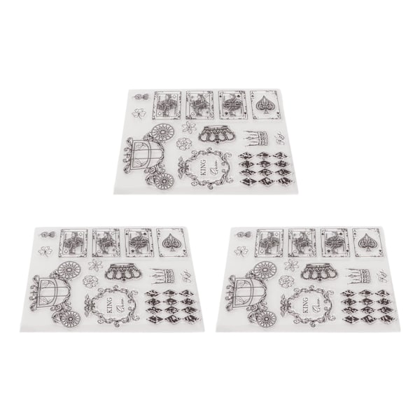 3 stk. klare stempler DIY Interessant Holdbar Gjenbrukbar TPR Materiale Transparent Utseende Preging Scrapbooking Verktøy