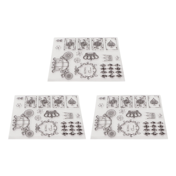 3 stk klare stempler DIY Interessant Slitesterk Gjenbrukbar TPR Material Transparent utseende Prege Scrapbooking Verktøy