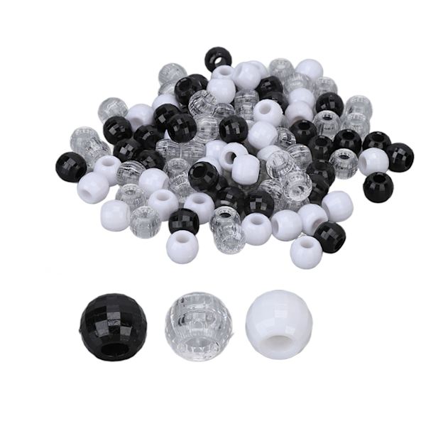 100 stk hårperler plast transparent hårforlengelseslenkeperler for DIY hårveving pynt