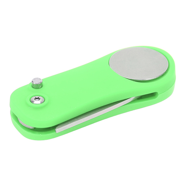 Foldbar Golf Divot-reparasjonsverktøy med magnetisk ballmarkering Golf Green Fork og Pop Up Button Green