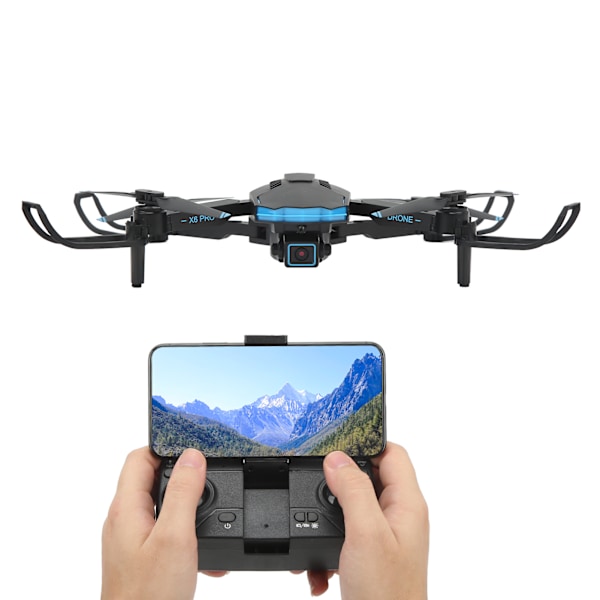 X6 Drone 4K Kaksoiskamera HD Antennifotografia Drooni Optinen Virtauspaikannus 3-Suuntainen Esteiden Välttely RC Quadcopter Kaksois Akku