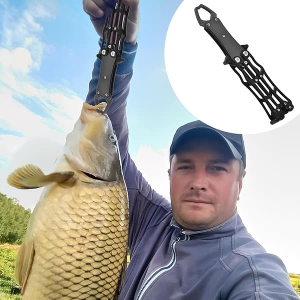 Fish Gripper & Equipment Organizer, Robust Fish Handling Tool, Hook Aid Black