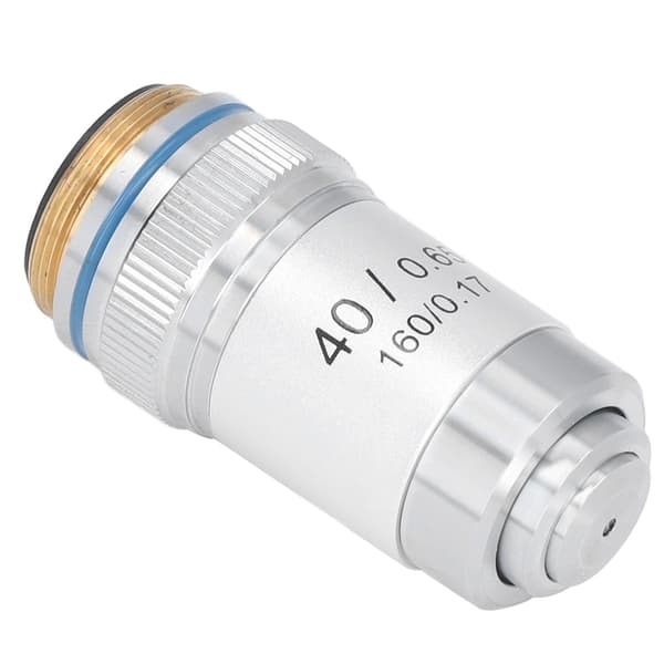 Akromatisk mikroskopobjektiv 40X høj forstørrelse 20,2 mm interface standard RMS sølv