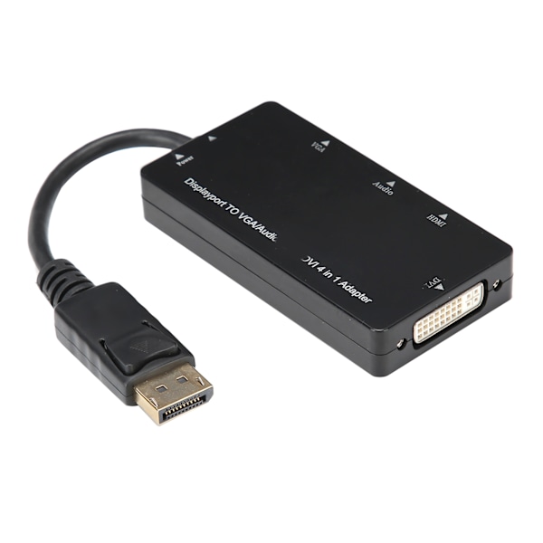 4-i-1 Adapterkabel Displayport till HDMI/VGA/DVI/Audio Konverter Multifunktion