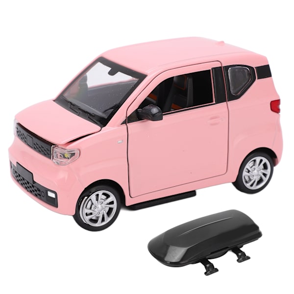 MINI EV -auton malli 1/24 seosvalettu pienoismalli vetävä takaisin leluauto kattotelineellä lapsille yli 3-vuotiaille Pink