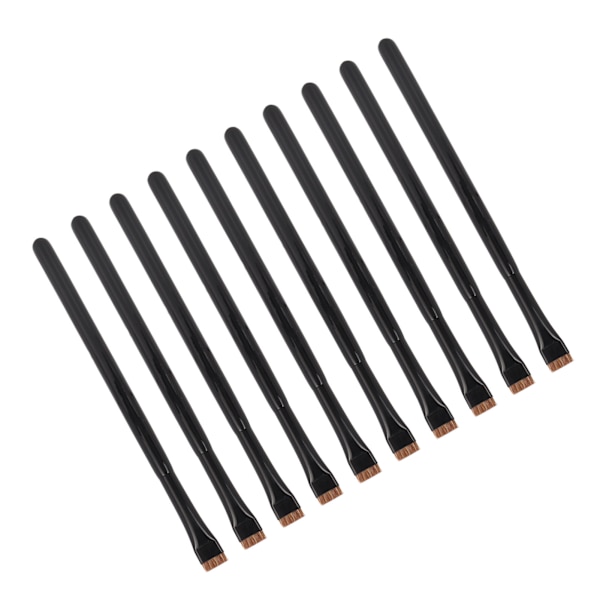 10 st Flat Head Eyeliner Brush Professional Ultratunt mjukt hår Brow Liner Brush Eyeliner Tool