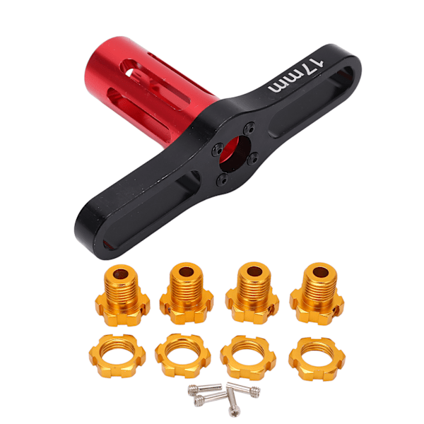 4 set 17 mm sexkantsmuttrar med splines för Traxxas 5353X EREVO Summit 1/10 RC-bil (guld)