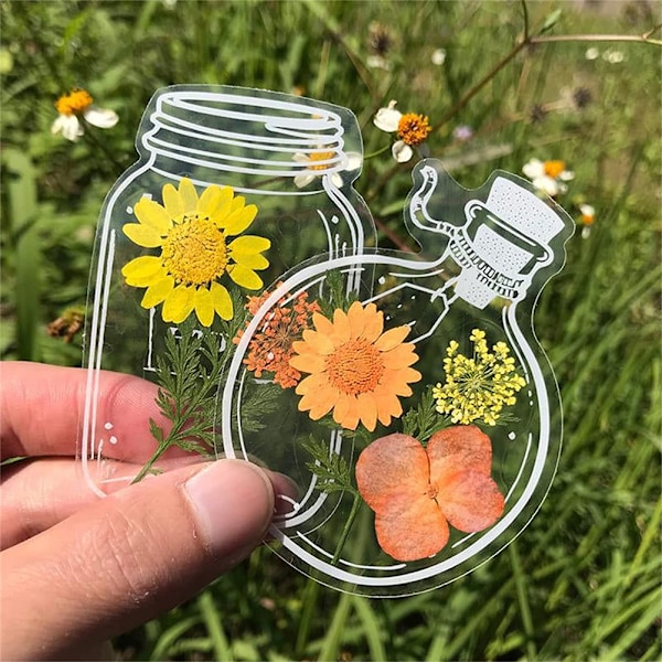 20 stk gjennomsiktige bokmerker for tørkede blomster Hjemmelaget bokmerker for vakre blomster DIY bokmerke for tørkede blomster Glassmerker