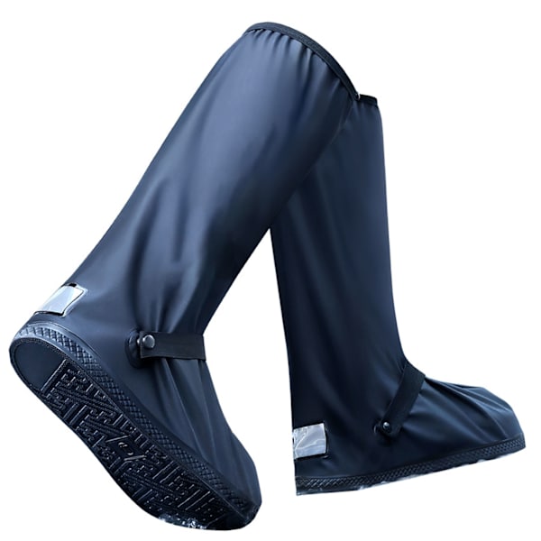 Regnstøvlebeskyttelse Anti-Slip Letvægts Gradientbogstaver Design PVC Vandafvisende Skocover med Reflektor XL (40-41)