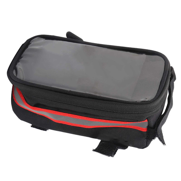 Touchskærm Cykeltaske Cykling MTB Cykelramme Front Tube Opbevaringstaske til 6,3x3,2in PhoneRed