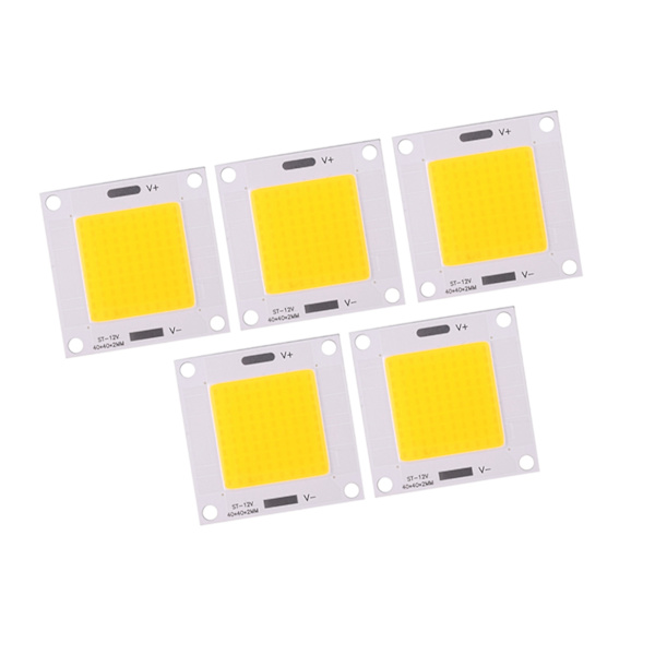 5 stk/sæt Høj Effekt 50W COB LED-integreret lampchip til DIY-pære projektør (varmt lys)