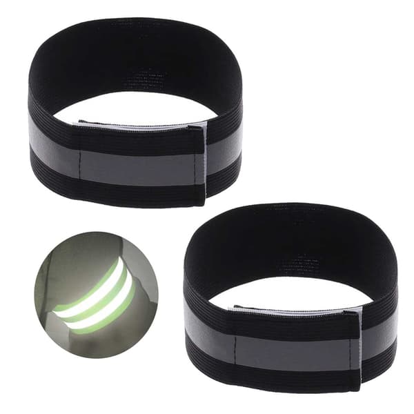 2-pak refleksarmbånd Reflekser Velcro Sort sort[NX] black