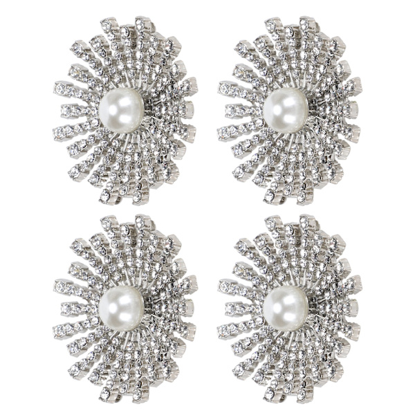 4st Diamantpärldekorationer Mode Skoklämmor Legering Smycken Ornament Hantverkstillbehör Solros Full Diamond Pearl