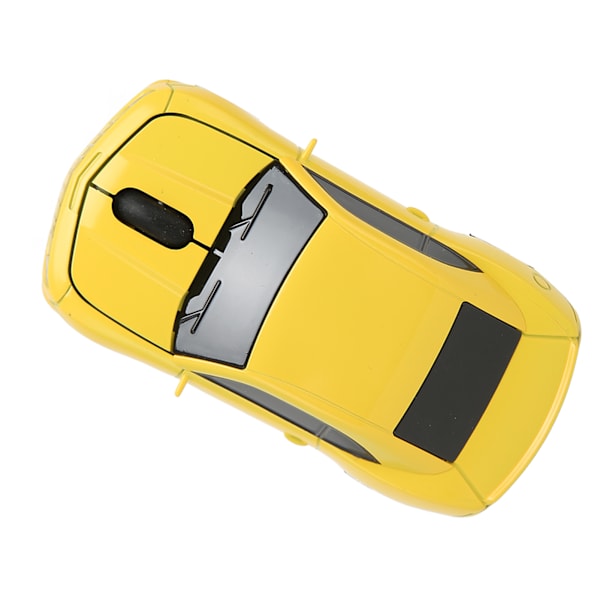 Race Car Trådløs Mus Sportsvogn Computermus 2.4 GHz LED Lys 1600 DPI Optisk Sensor til OS X PC Gul