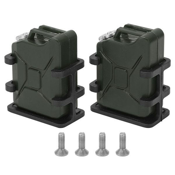 1 par RC-bilsimulerad bränsletankmonterad minioljedunk för 1/8 1/10 RC Crawler Bildekorationstillbehör mörkgrön