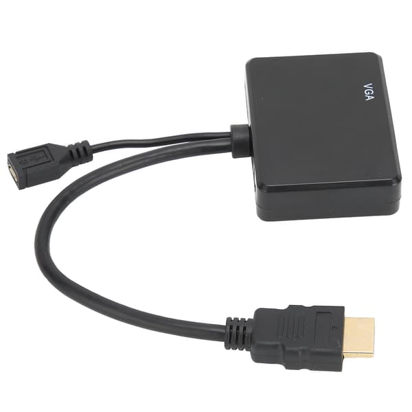 【NX】High-Definition Multimedia Interface til High-Definition Multimedia Interface-VGA-konverter Sort