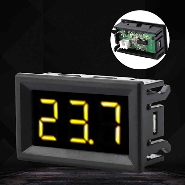 Digital voltmätare 0,56 tum tvåtråds DC 2,5-30V Digital LED-display spänningsmätare (gul)