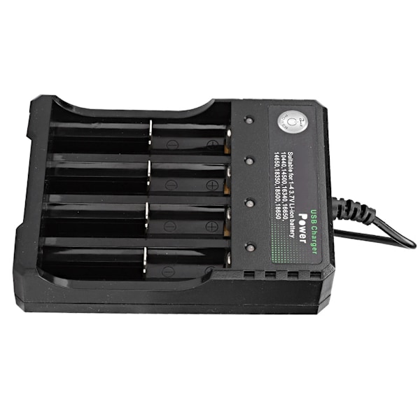 4 pladser Universal USB Smart Batterilader til 18650 genopladelige batterier