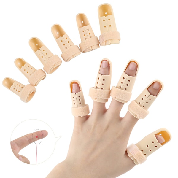 10 stk. Fingerskinne Mallet Finger Support Skinne Justerbar 5 Størrelse Plast Finger Support Beskytter