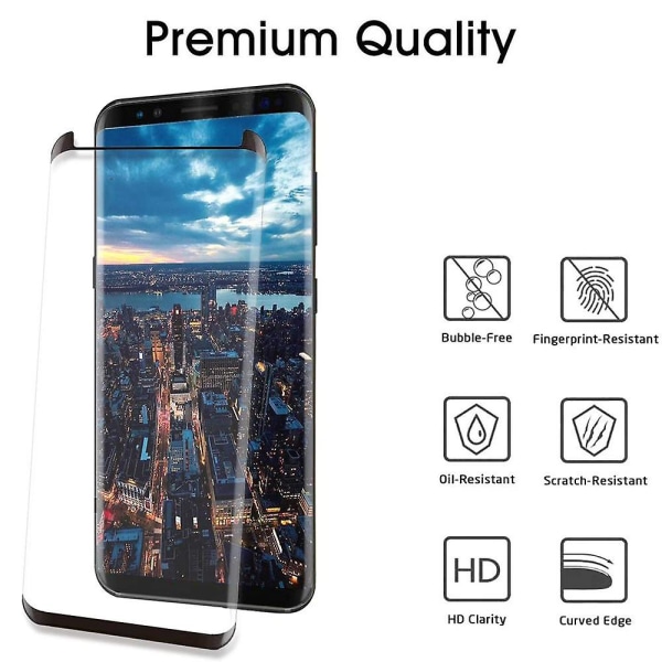 Galaxy S9 skärmskydd, täysi täckning härdat lasi 2 kpl