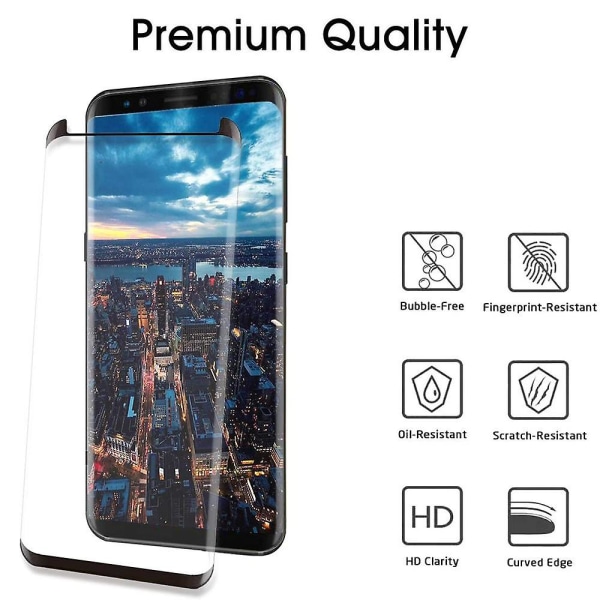 Galaxy S9 skjermbeskyttelse, full dekning herdat glass 2 pack