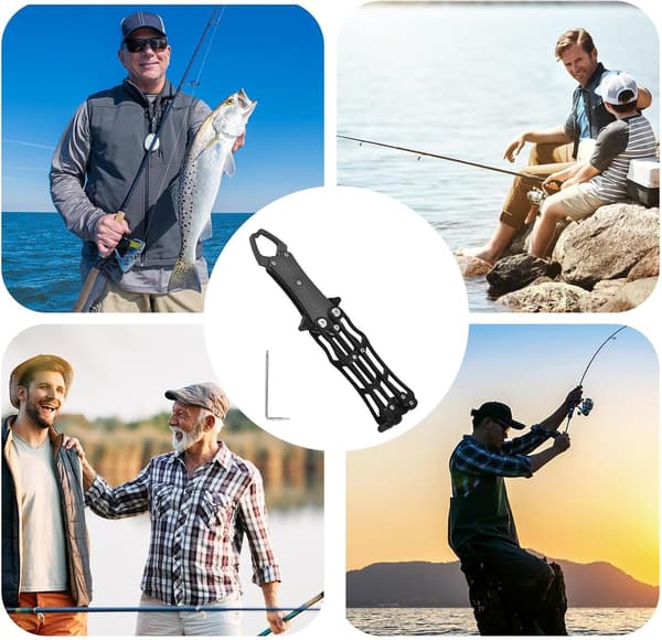 Fish Gripper & Equipment Organizer, Robust Fish Handling Tool, Hook Aid Black