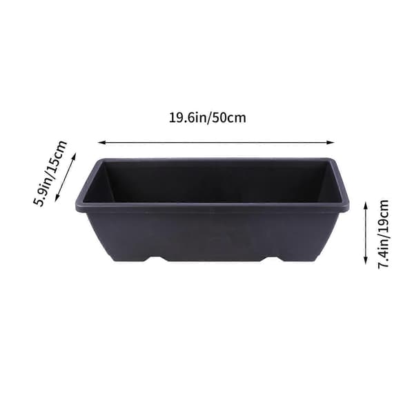 Rectangular Garden Pot Home Plastic Flower Pot with Drainage Hole Saucer