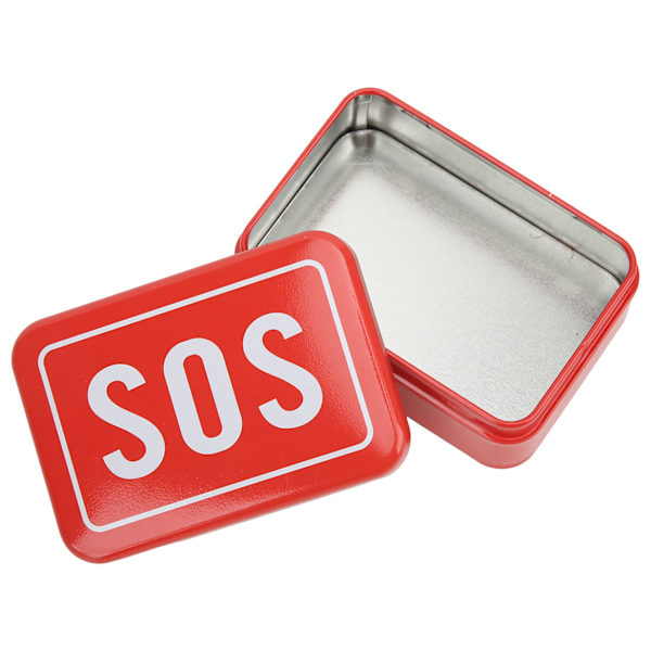 Mini SOS Survival Iron Box Bärbar Field Survival Storage Kit Emergency Tool förvaringsväska för utomhuscamping