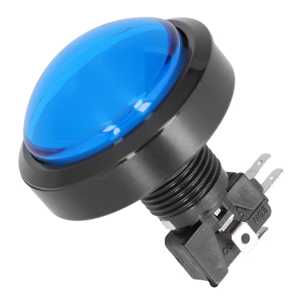 60 mm stor konvex knapp 2-fotsomkopplarknapp med LED-ljus för Crane Machine Game Console Blå