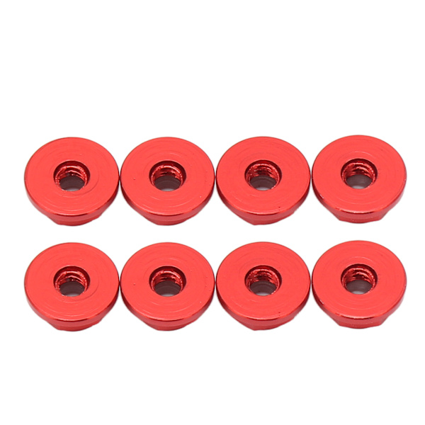 8 st 1/24 M2 anti lös mutter Aluminiumlegering flänsad nylonfoder Anti lösa M2 hex självlåsande muttrar för axial för SCX24 Röd