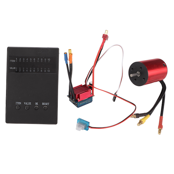 3800KV Borstlös Motor S35A ESC Combo med ESC Programmeringskort Hög Vridmoment Borstlös Combo Set för 1/14 för 1/16 RC Bil