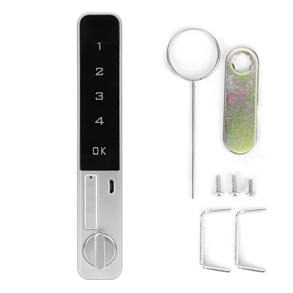 Zinklegering Elektroniskt smart lösenordslås Touch-tangentbord med platt bultsäkerhet för garderobsarkivskåp