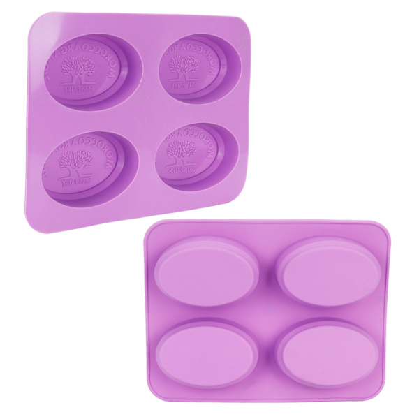 4Gird silikon kakform Oval aromljus Handgjord tvålform för DIY-bakverktyg