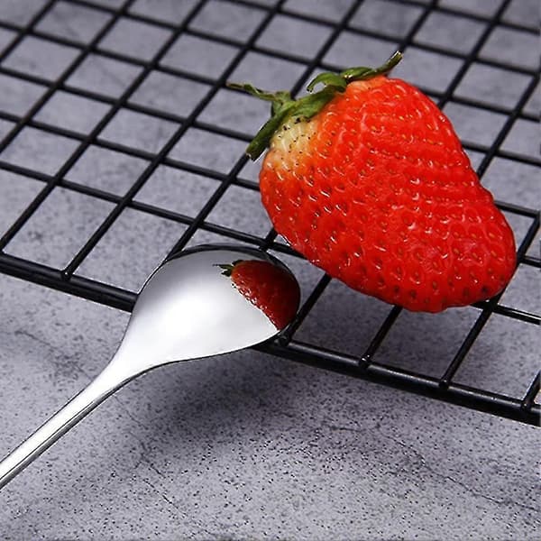 12 stk. kaffeskeer i rustfrit stål, dessertskeer, bladformet kaffegave