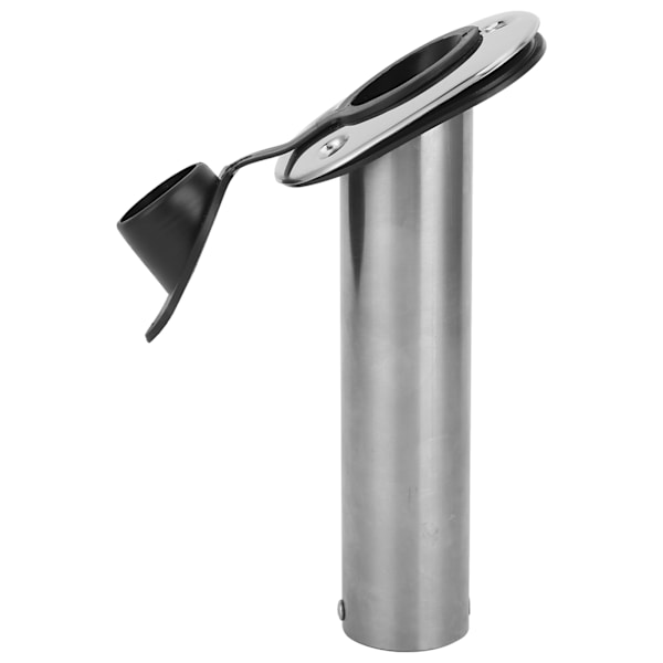 Rustfrit stål indbygget stangsholder 30 grader med PVC-foring og låg til båd/yacht