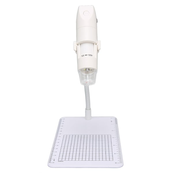 Trådlöst Digitalt Mikroskop Mini Handheld 8 LED HD Mikroskop Kamera WiFi USB Kompatibel för Smartphone Tablet PC Vit