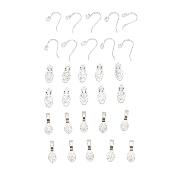 30 st Örhänge Krokar Hänge Set med 10 Örhänge Krokar 20 Örhänge Hängen DIY Silver för Smyckestillverkning