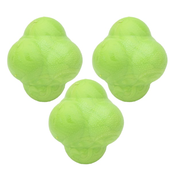 3 kpl Hex Bounce -reaktiopallo TPR Koordinaatio Refleksi Harjoitus Urheilu Kuntoilupallo Vihreä