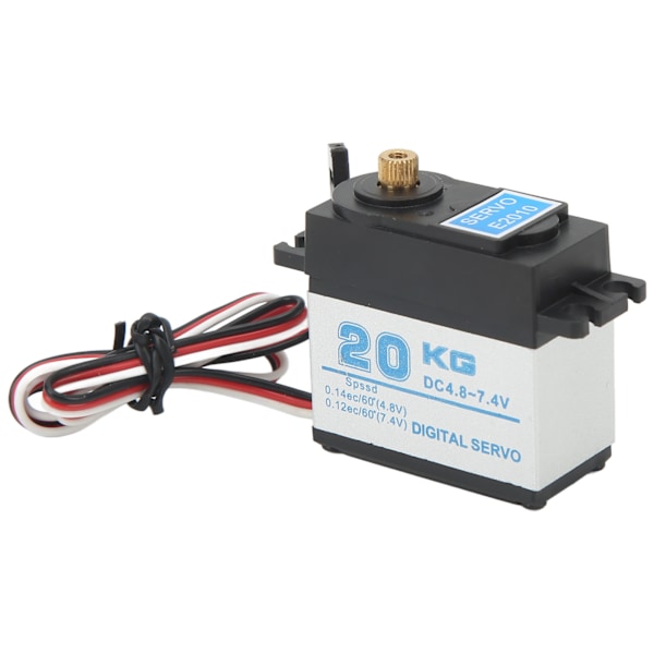 20KG RC Servo High Torsion Koppar Aluminium Gear Vattentät Digital Servo med 25T Arm för 1/10 1/8 RC Crawler Truck