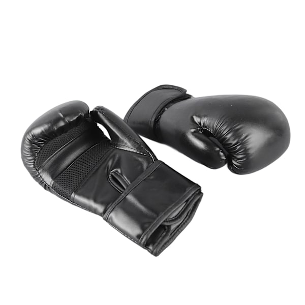Boxningshandskar Svarta 8oz Punching Bag Handskar Bekväma PU-Haken och Slingan Säker Passform Boxningstillbehör