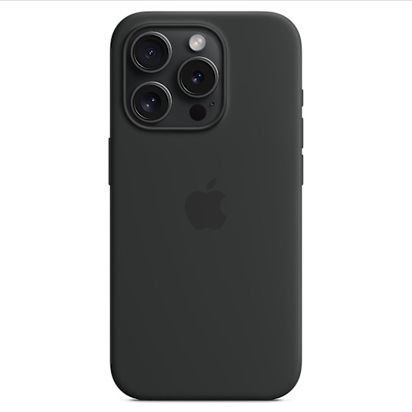 【NX】Silicone Case Compatible with iPhone 15 Pro Max with Magnetic Function, MagSafe Compatible, Black Black iPhone 15 Pro Max