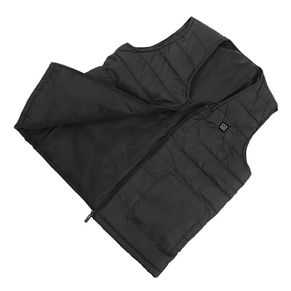 Opvarmet Veste V-hals Smart Konstant Temperatur Åndbar Varmt Varmevest til Vinter Sort 7XL