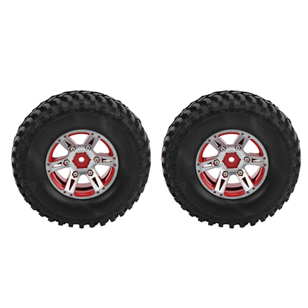 2 stk. 100mm 1,9 tommers gummidekk for SCX10 1/10 fjernstyrt bil oppgraderingsdeler Rød