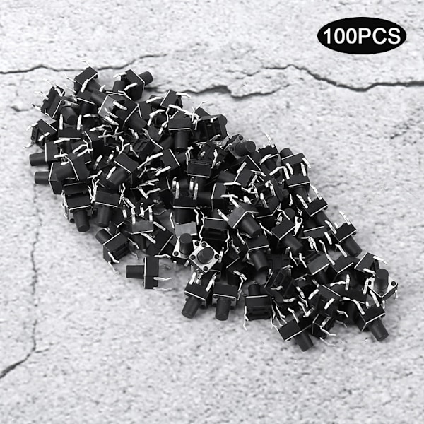 100 st Momentary Taktil Push Button Switch Mini Micro Tact Switch Tillbehör 6 x 8 mm